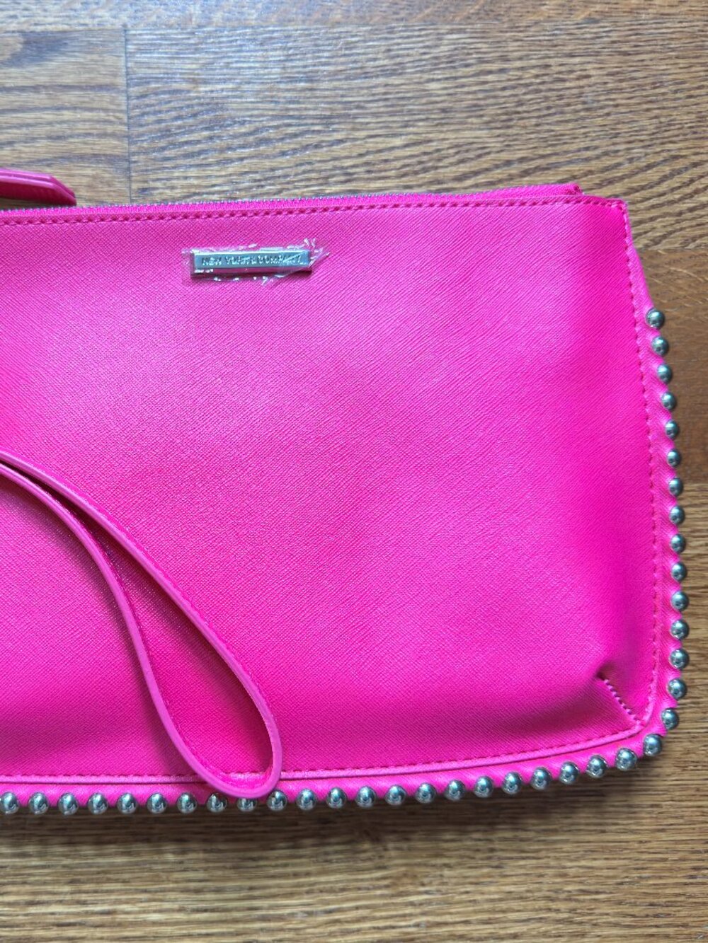 New York & Company Hot Pink Studded Wristlet Clutch Purse NWT Barbiecore